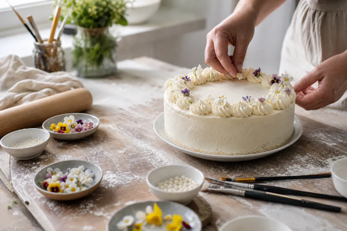 Småkakor och muffins dekorerade med glasyr och strössel
